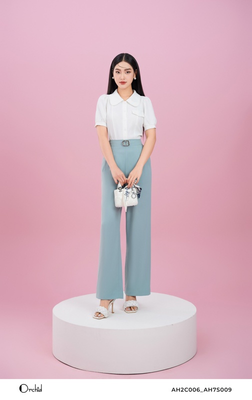 AH2C006 - Áo twill silk trắng