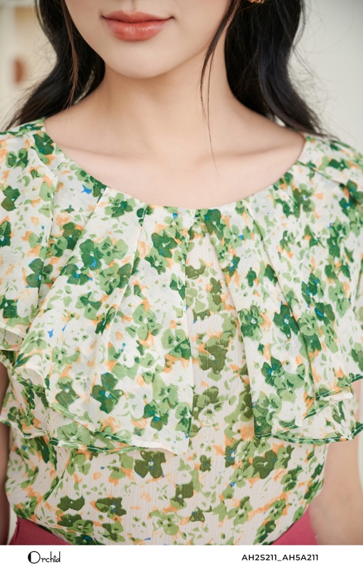 AH2S211 - Áo tơ kẻ,hoa