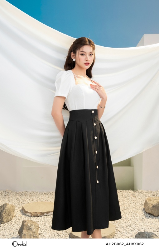 AH2B062 - Áo twill silk trắng