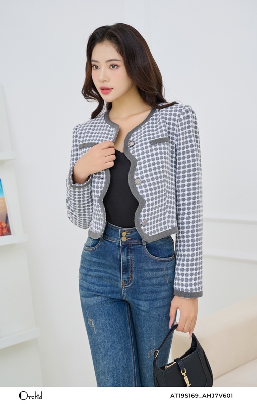 AT19S169- Áo khoác dạ tweed