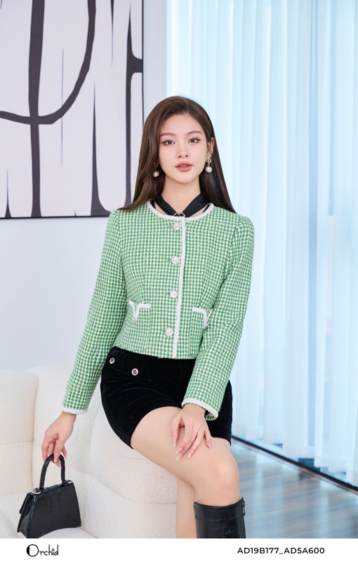 AD19B177- Áo khoác dạ tweed