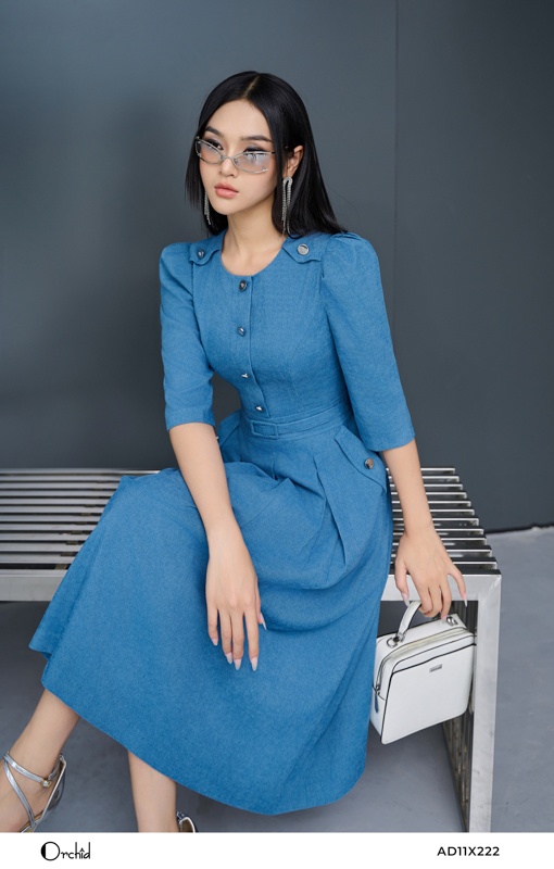 Yến Trần] Đầm Vintage - Váy Baybedoll Hàn Quốc Cổ Đức Thắt Eo Chất Nhung Tăm  | Lazada.vn