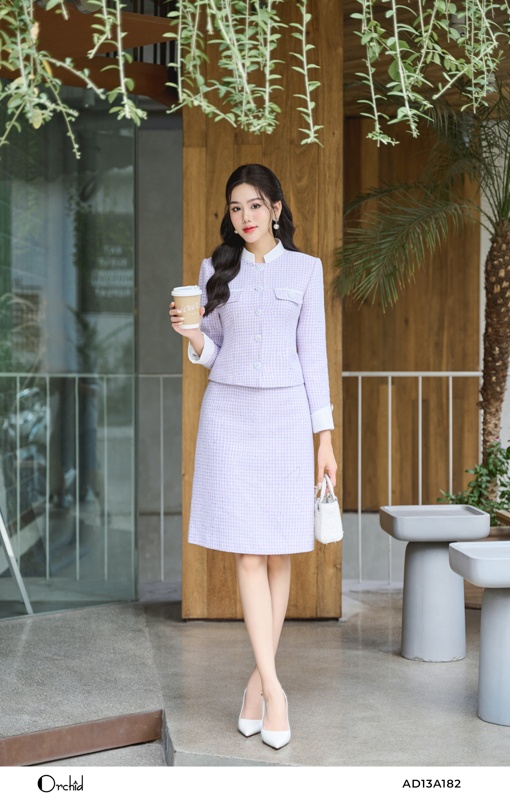 Set Chân Váy Chữ A Dạ Tweed