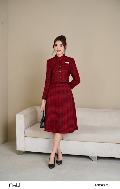 AD13X291- Bộ dạ tweed đan sợi