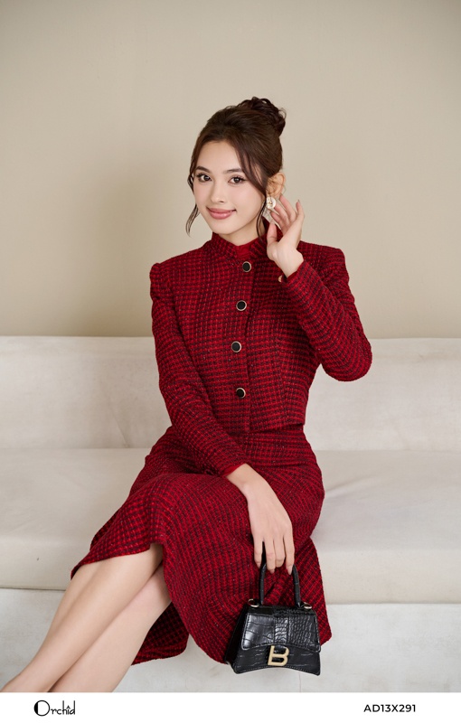 AD13X291- Bộ dạ tweed đan sợi