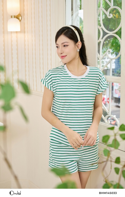 BHM14S033 - Bộ cotton tăm kẻ