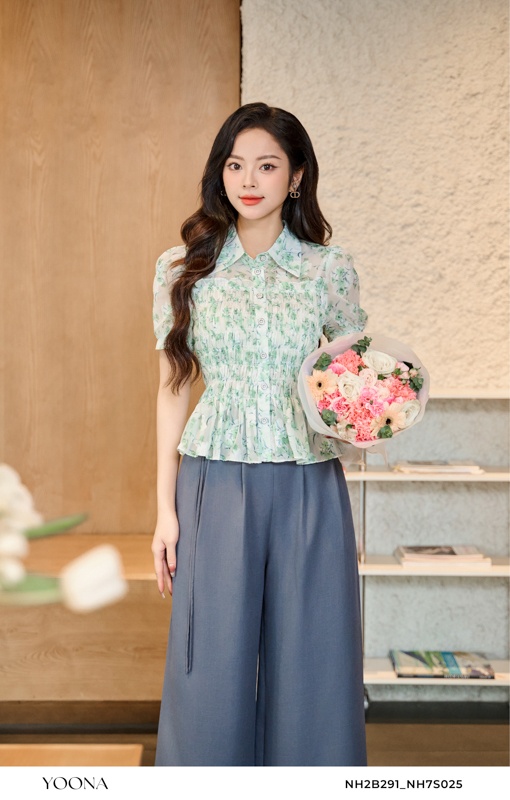 BHB9X654- Đầm tơ nhăn
