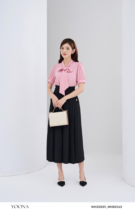 BHN10B369- Đầm thô kẻ