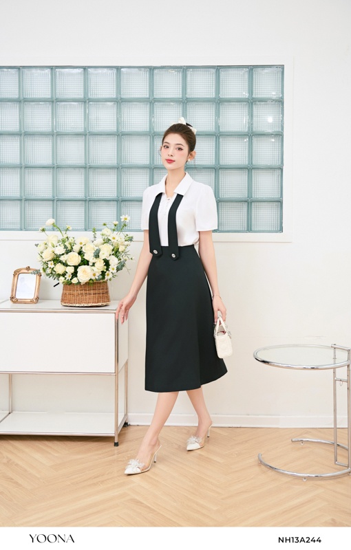 BHN10B414- Đầm thô kẻ caro