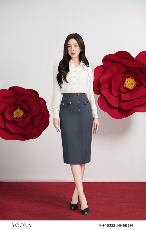 BH7S506 - Quần tơ kẻ kim tuyến