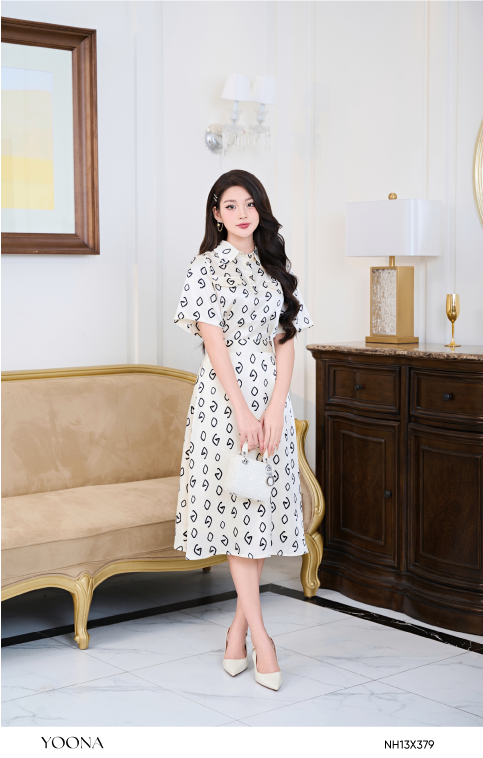 BH10X065- Đầm xốp vân 3D