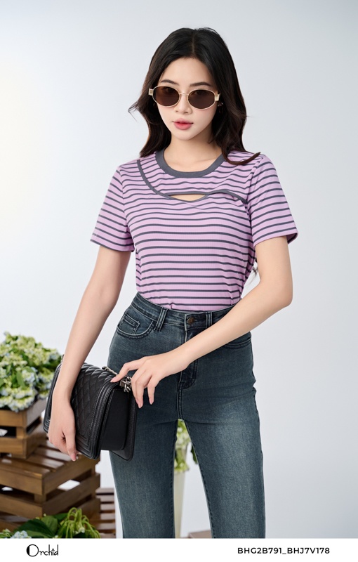 BHG2B791- Áo cotton kẻ