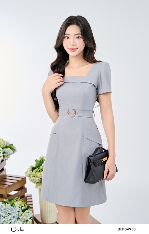 BH10A758- Đầm twill silk