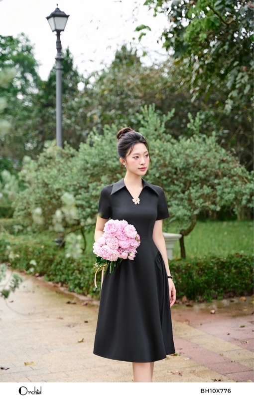 BH10X776- Đầm twill silk hàn