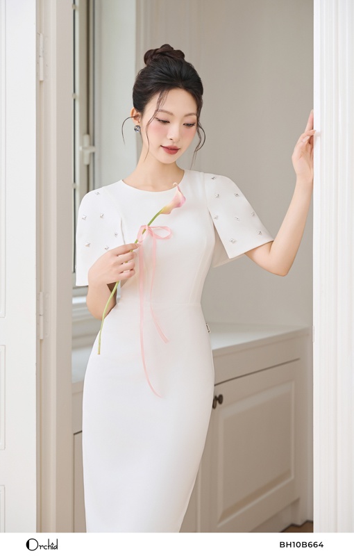 BH10B664- Đầm chéo hàn