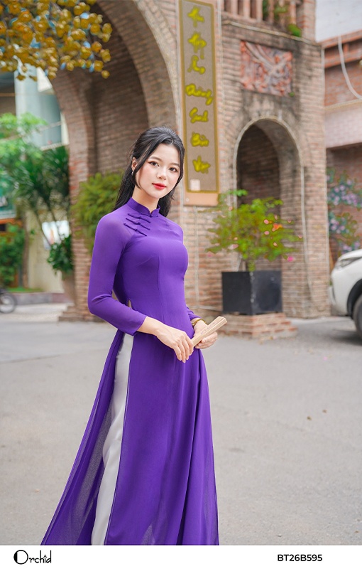 BT26B595 - Sét bộ áo dài chiffon