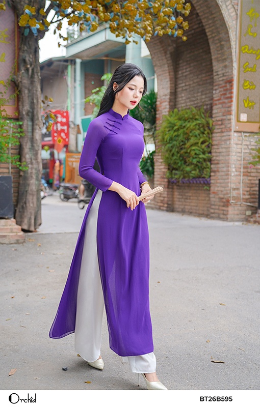 BT26B595 - Sét bộ áo dài chiffon