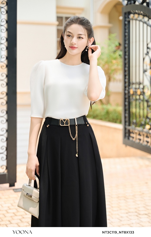 BH10X569- Đầm tơ hoa tiết
