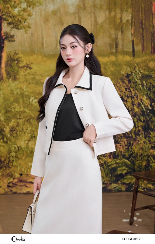 BT13B052- Sét bộ twill silk kẻ