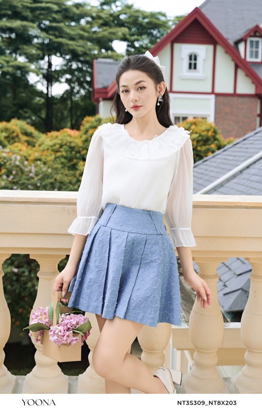 BH4S816- Aó tơ nến trắng