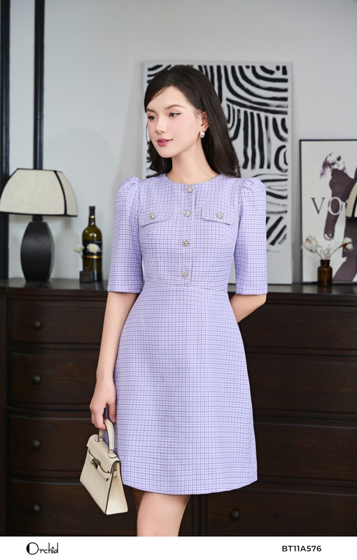 BT11A576- Đầm twill silk