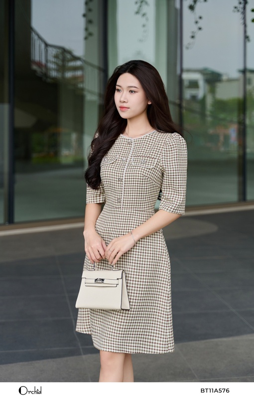 BT11A576- Đầm twill silk