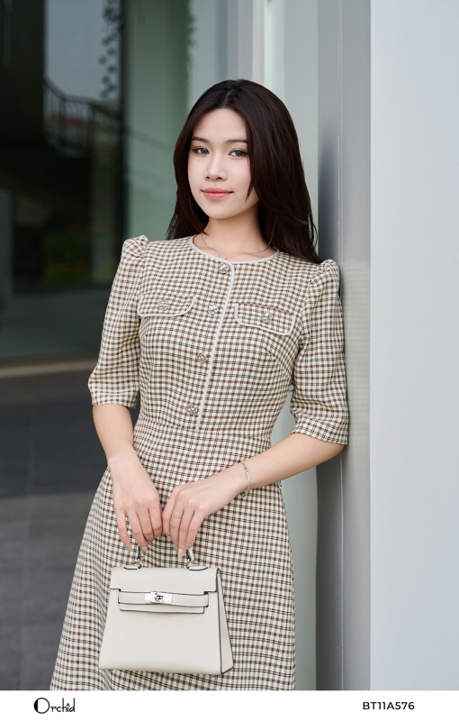 BT11A576- Đầm twill silk