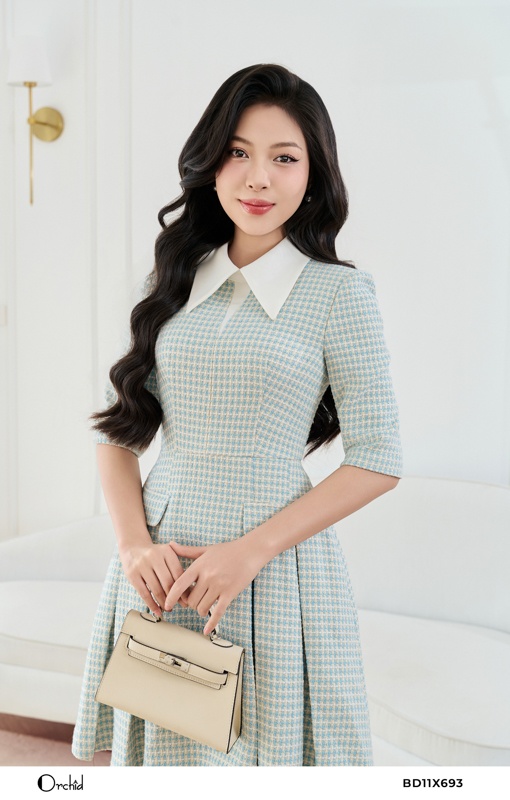 BD11X693 - Đầm dạ tweed