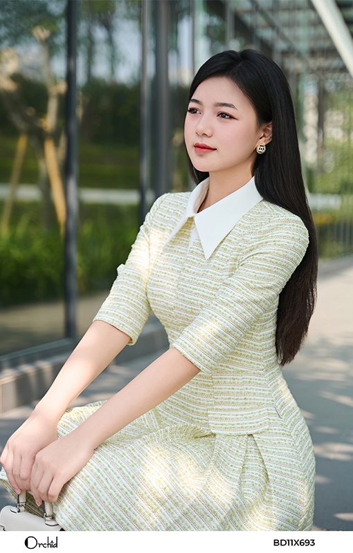 BD11X693 - Đầm dạ tweed