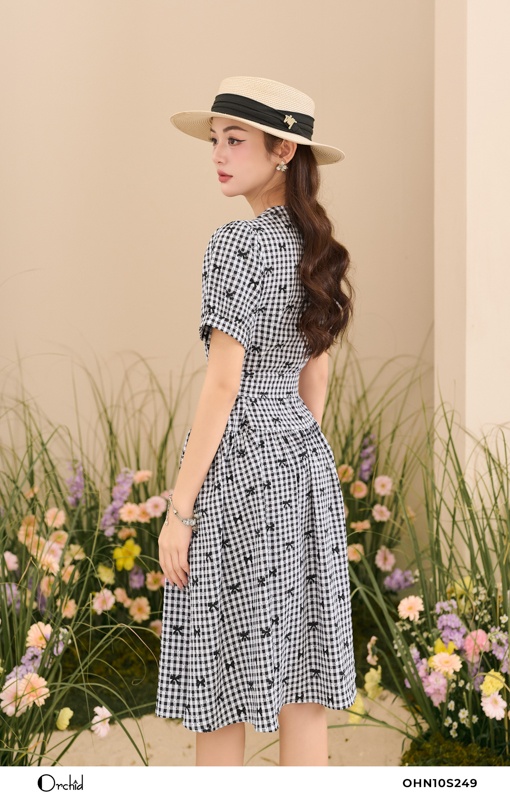 OHN10S249 - Đầm thô nơ