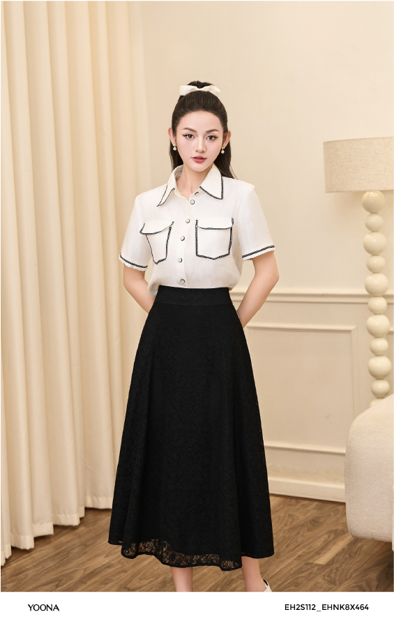 BD11A636 - Đầm dạ tweed kim tuyến