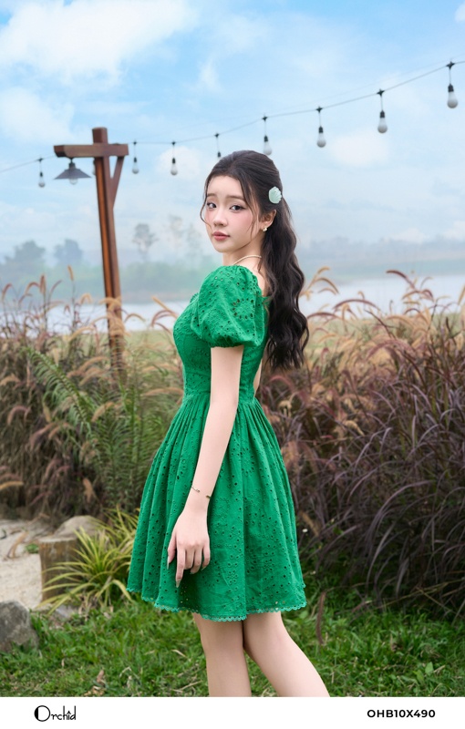 OHB10X490 - Đầm thô thêu