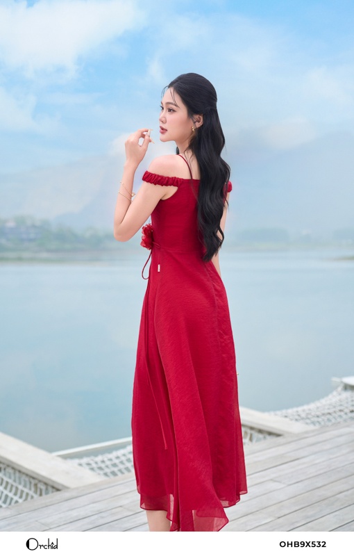 OHB9X532 - Đầm tơ xước