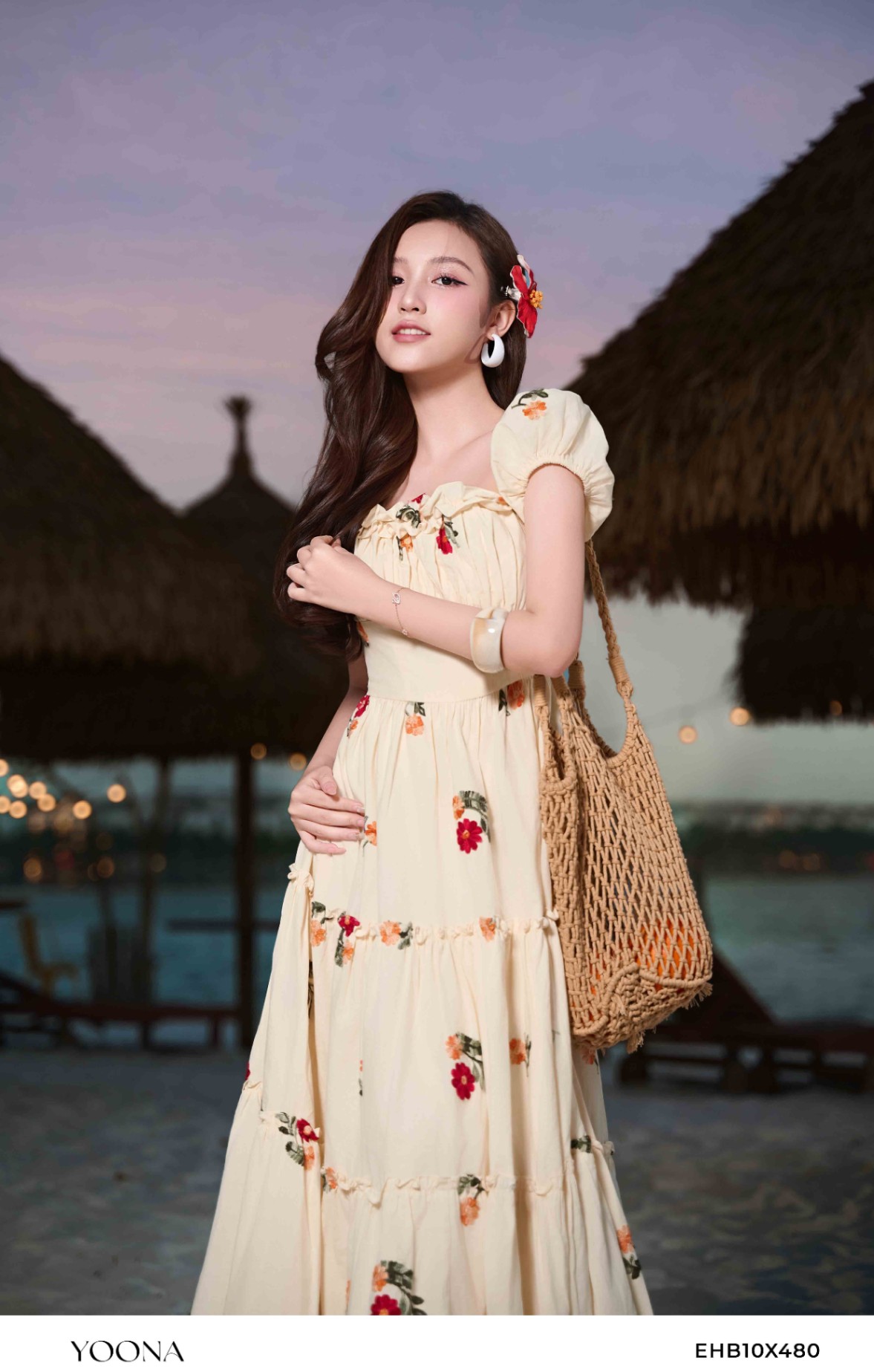 BD11A643 - Đầm tweed kim tuyến