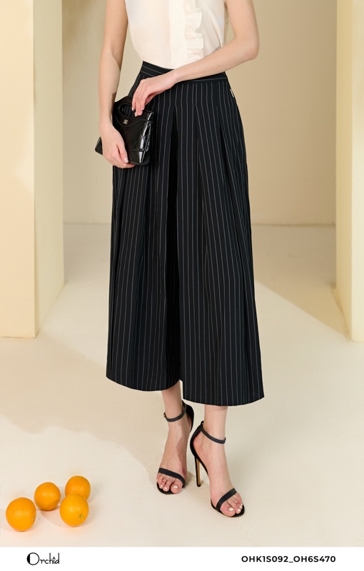 OH6S470 - Quần twill silk kẻ sọc