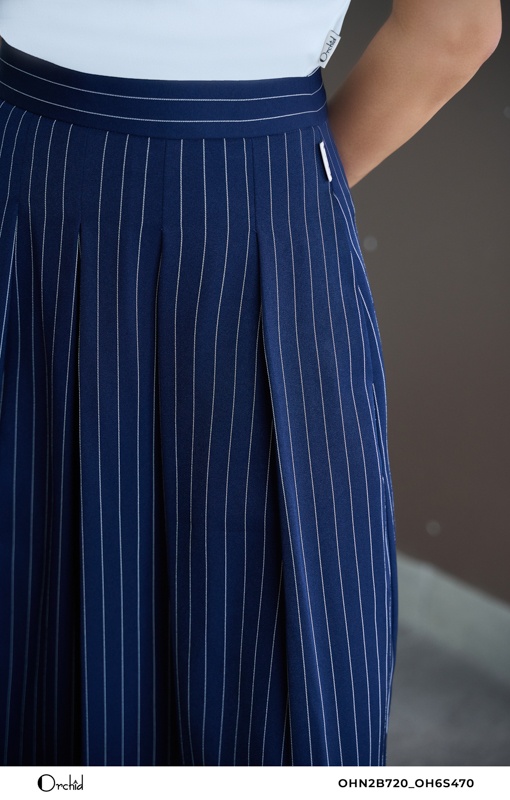 OH6S470 - Quần twill silk kẻ sọc