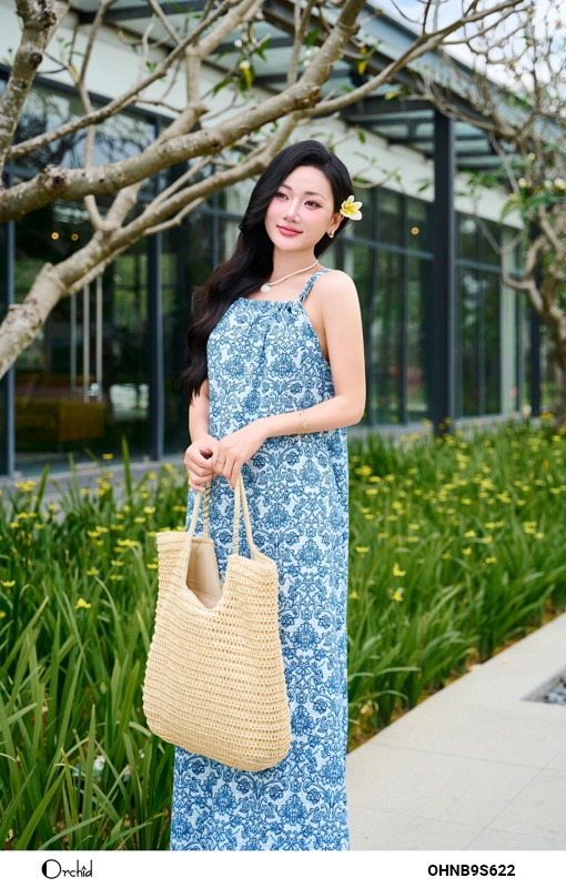 OHNB9S622 - Đầm lụa tuyết hoa