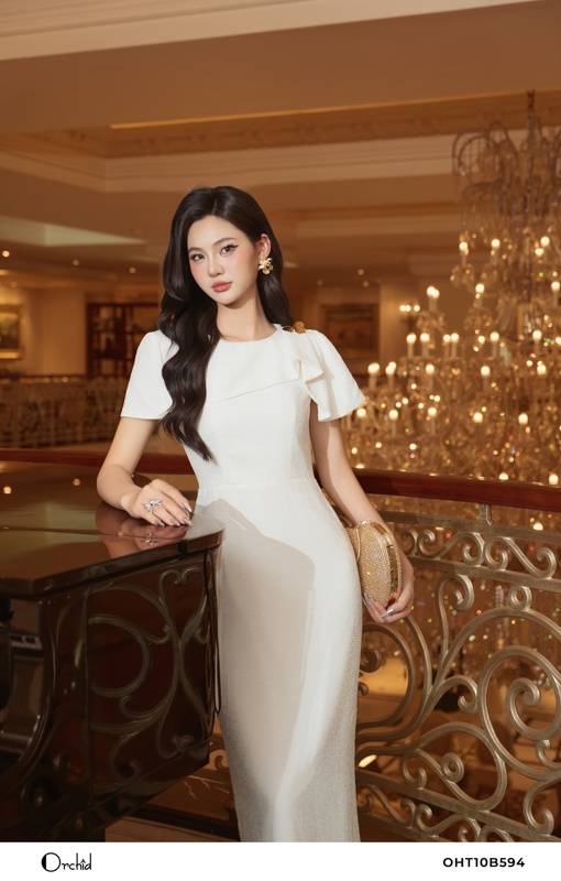 OHT10B594 - Đầm xốp dập hoa nổi