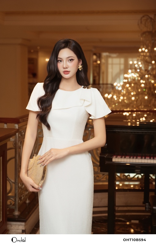 OHT10B594 - Đầm xốp dập hoa nổi