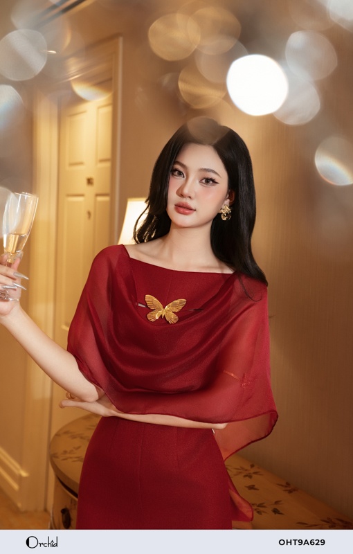 OHT9A629 - Đầm text xước