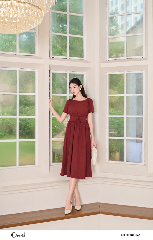 OH10X662 - Đầm lụa nhung