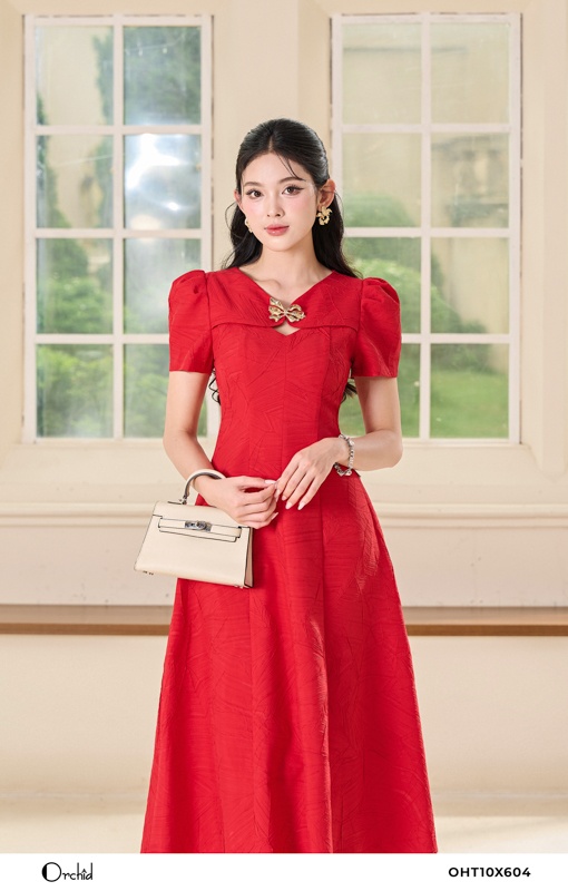 OHT10X604 - Đầm xốp nhăn