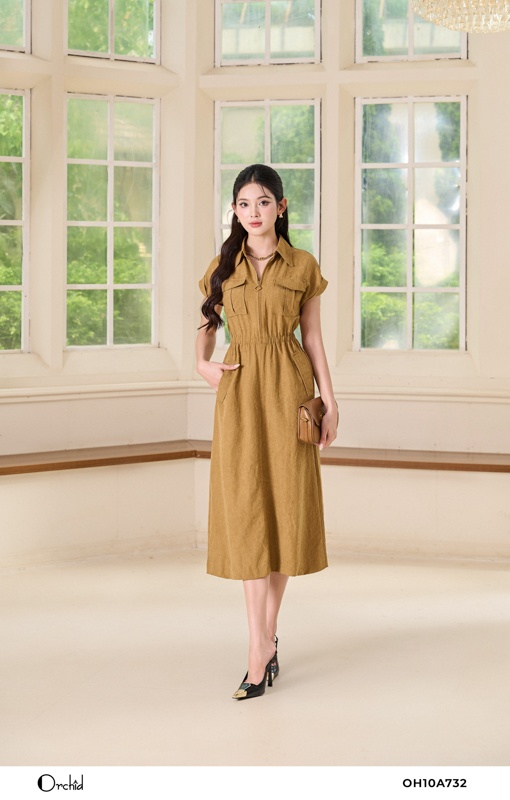 OH10A732 - Đầm lụa tuyết nhung