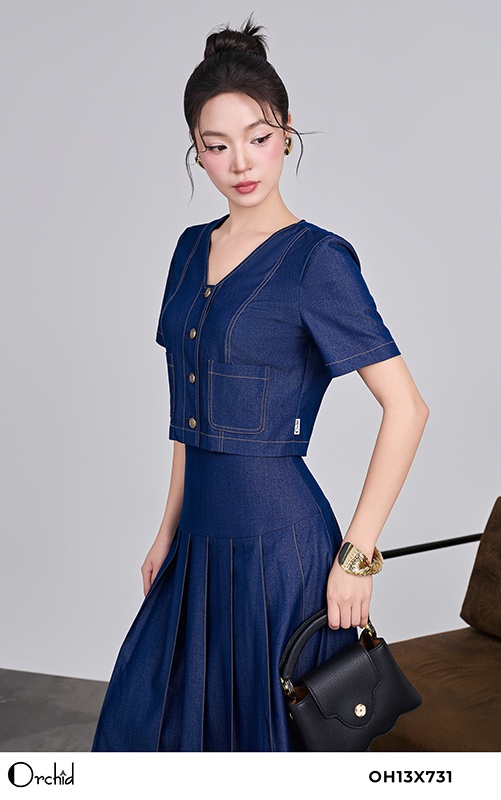 OH13X746 - Sét bộ denim lụa