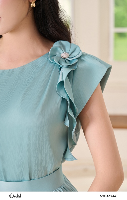 OH13X733 - Sét bộ lụa gân sóng dập ly