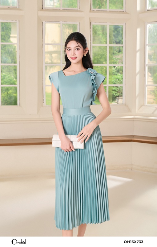 OH13X733 - Sét bộ lụa gân sóng dập ly