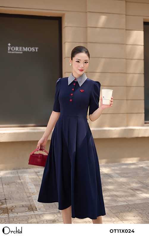 OT11X024 - Đầm twill silk