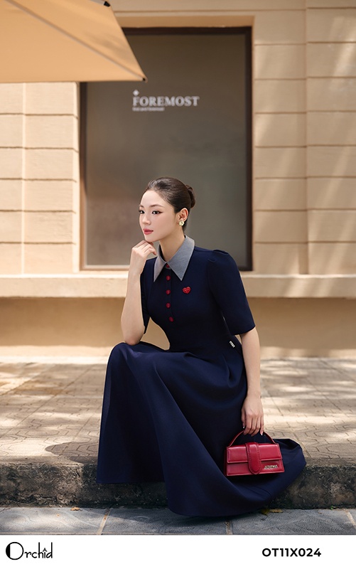 OT11X024 - Đầm twill silk