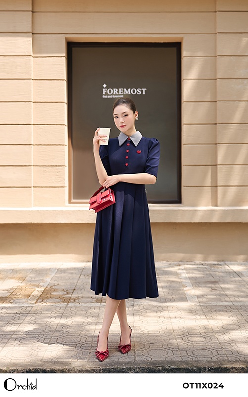 OT11X024 - Đầm twill silk
