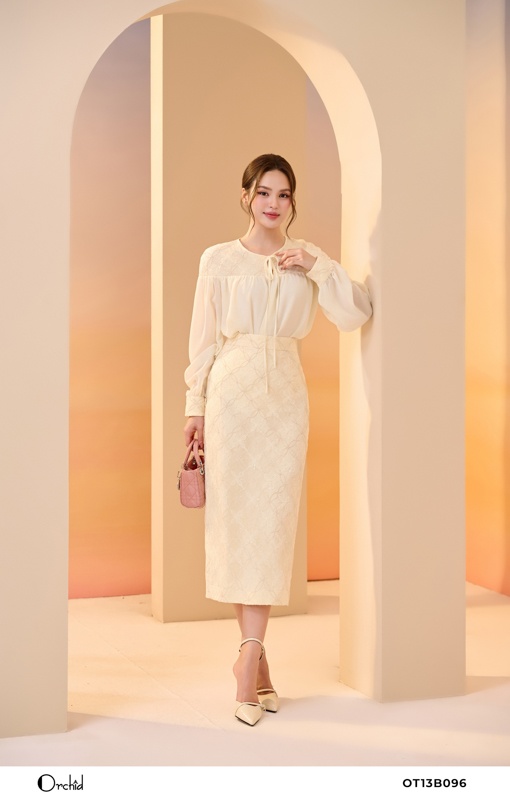 OT13B096 - Sét bộ chiffon ren